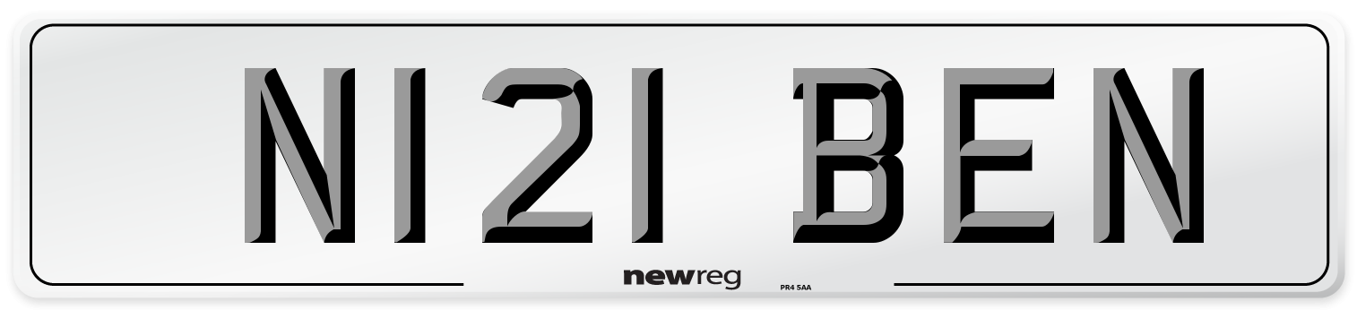 N121 BEN Number Plate from New Reg